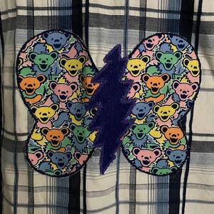 Grateful Dead dancing bears upcycled shirt M/L